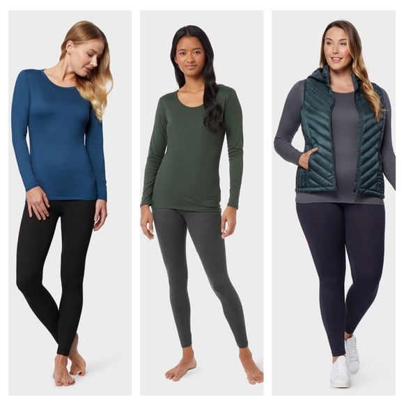 32 Degrees THREE PAIR XL Lightweight Baselayer Leggings Black, Gray, Dark Blue - Picture 3 of 8